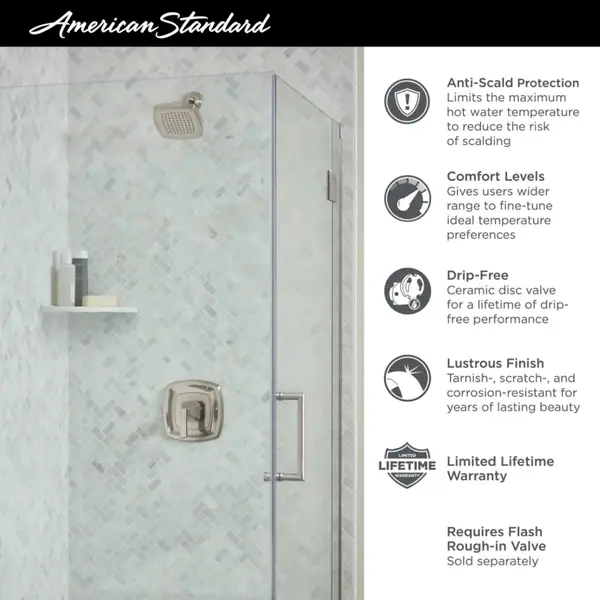 $39.00 American Standard- Shower Trim Kit-Brushed Nickel