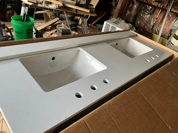 60” Double vanity with quartz counter