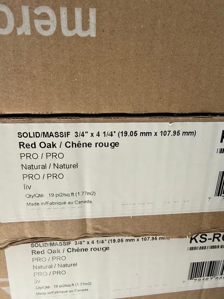 Mercier Pro Red Oak Solid wood flooring 4-1/4" wide 3/4" thick