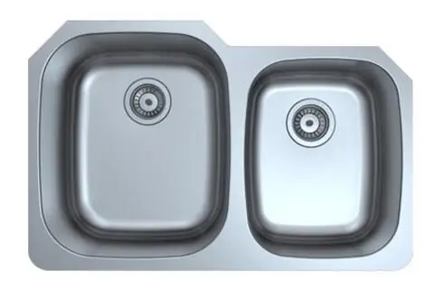 60/40 PRESSED STAINLESS STEEL KITCHEN SINK 