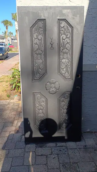 Exterior Heavy antique army door