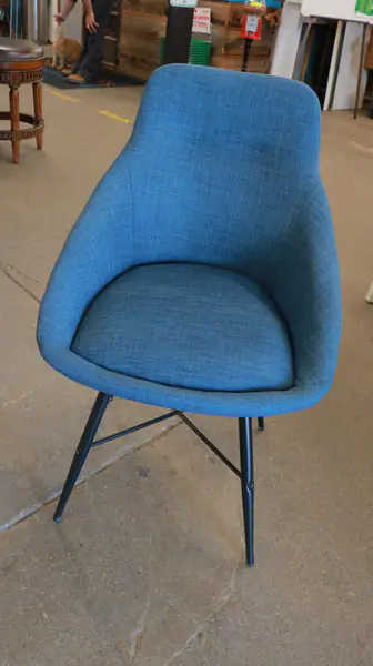 Blue Fabric Wingback Chairs