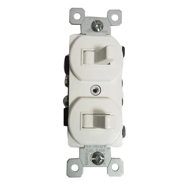 (60) cases of (200) White 15 amp 120/277 volt double toggle switches. 