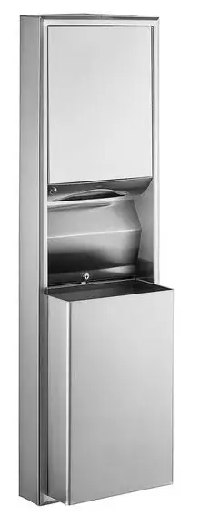 Surace Mounted Rectangular Paper Towel Dispenser / Waste Receptacle