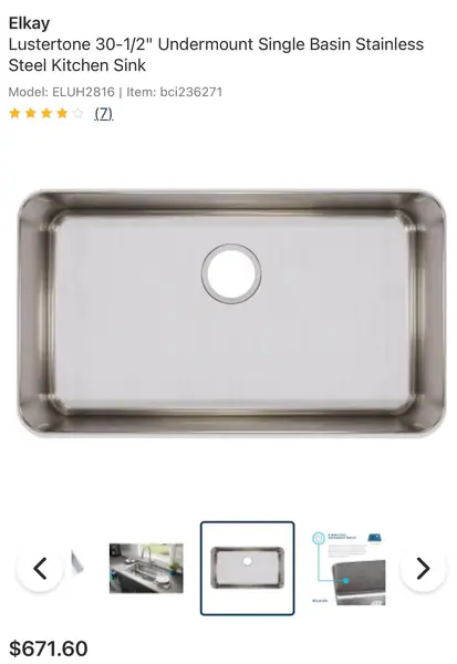New in box Elkay Stainless steel sink 