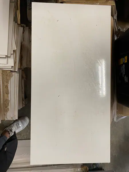  Off white 12/24” shower wall tiles, glossy finish
