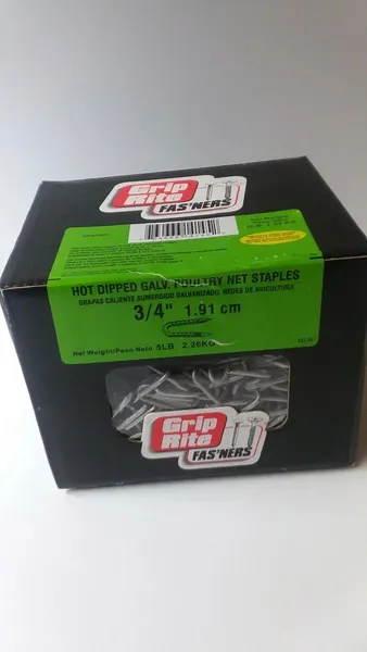 Poultry fence staples, 5 pound boxes, 2 pallets available, $10 per box