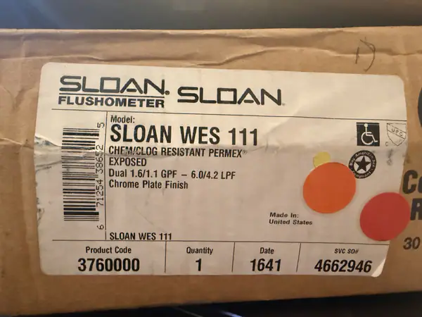 Sloan WES 111 Dual-Flush Commercial Flushometer – 3760000 – New Open Box