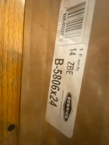 New Bobrick 24” grab bar, B-5806, stainless steel ADA