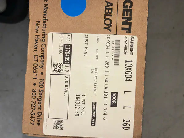 Sargent 10XG04 L 26D Door Lock