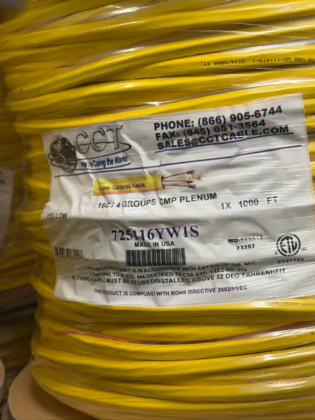 CCT 725116YW1S Access Control Plenum Cable 1000FT Reel