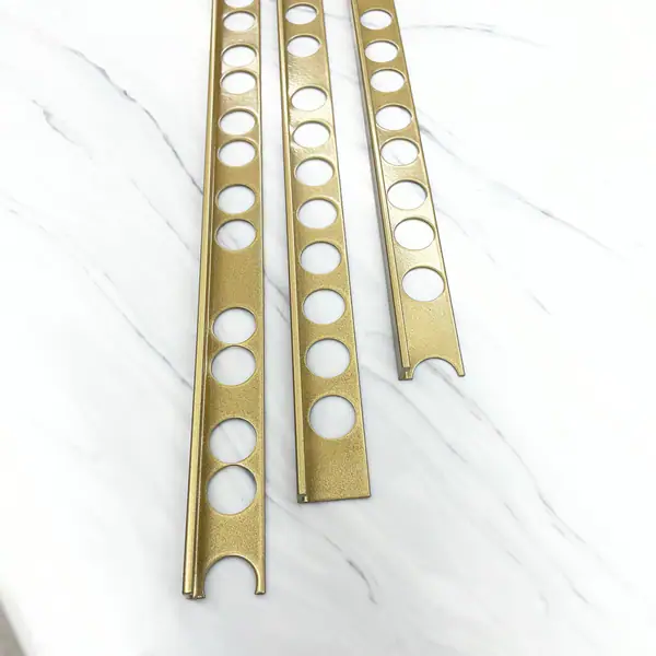 National Metal Shapes 1024 BR 5/16" Aluminum Trim Profile - Gold Brushed Finish