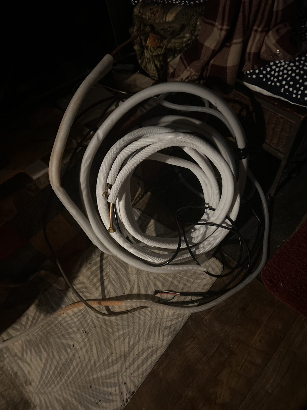Hose and electrical for mini split installation