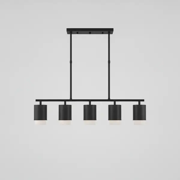 Mauzy Collection 5-Light Matte Black Linear Chandelier