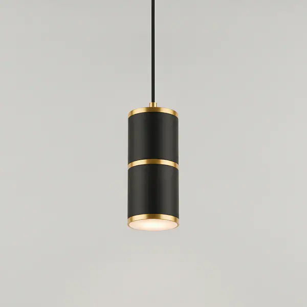 Luxury 18-Watt Black and Gold Integrated LED Mini Pendant