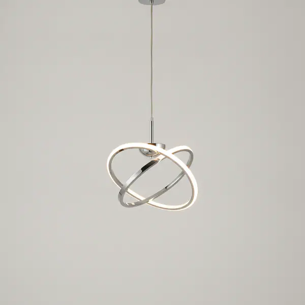 Swirl Butterfly 26-Watt Chrome Modern 3 CCT Integrated LED Pendant