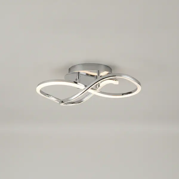 Swirl 13 in. Chrome Integrated LED Flush Mount