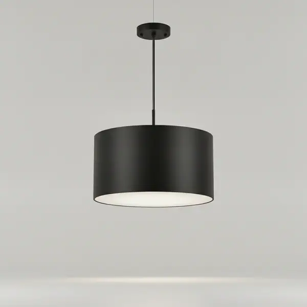 Aiden Drum 31-Watt Black Modern 5 CCT Integrated LED Pendant