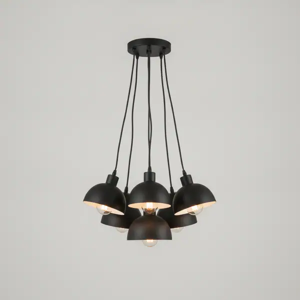60-Watt 6-Light Black Cluster Pendant