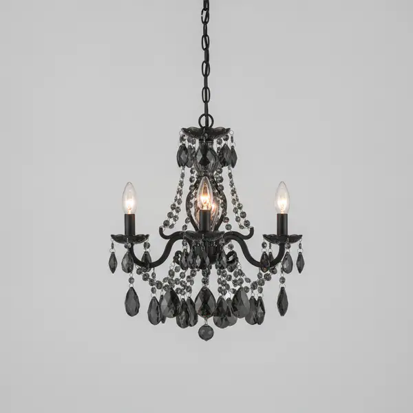 Kristella 4-Light Black Crystal Chandelier