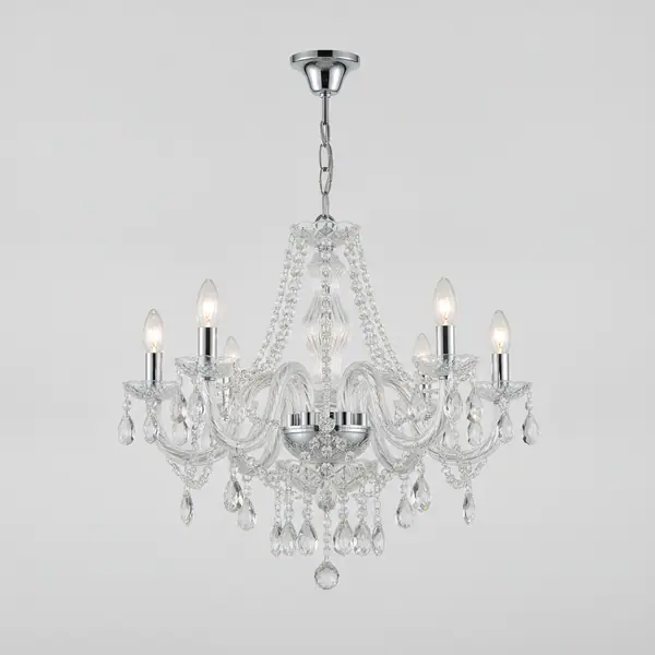 Maria Theresa 6-Light Chrome and Clear Acrylic Chandelier