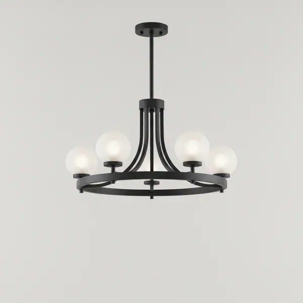 Huntscroft Collection 25 in. 5-Light Matte Black Chandelier