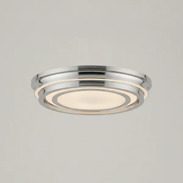 Glam 13.5 in. 1-Light Modern Chrome Integrated LED Flush Mount