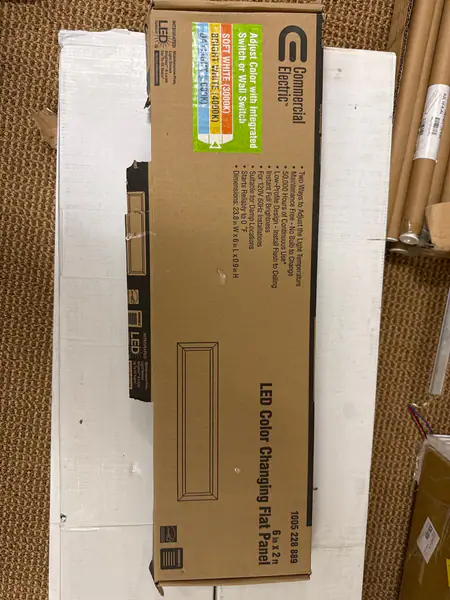 Commercial Electric LED Flat Panel – 6" x 2' – Color Changing Fixture – NEW