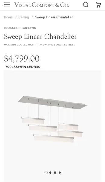 ✨ 2 Designer Linear Chandelier – Visual Comfort (Retail $4,799) ✨