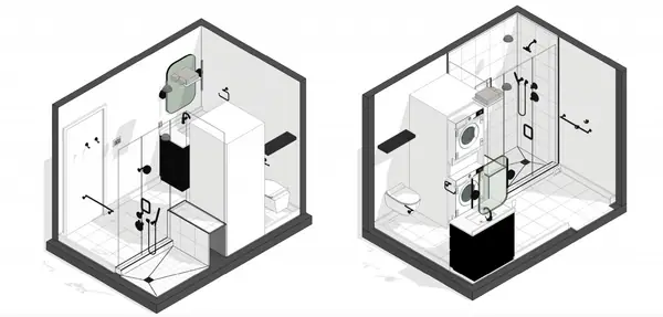 3/4 Bathroom - Designer (W/D not included)