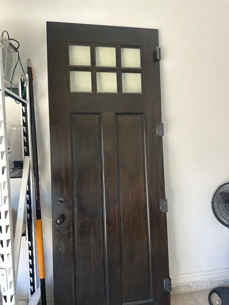Wood door front with window