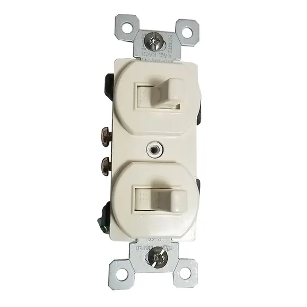 (42) Cases of (200) Almond Double Toggle Switches 15 amp 120/277 volt