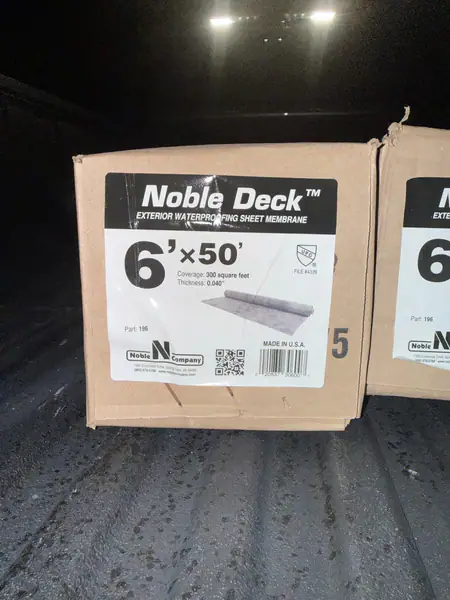Noble deck exterior waterproofing membrane