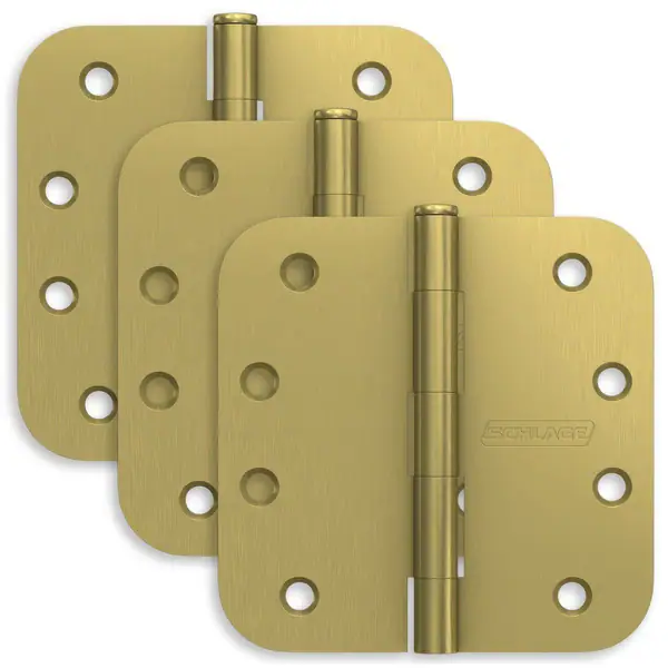 Schlage Satin Brass 4" Hinge 5/8" radius