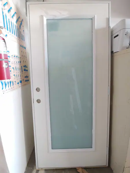 Hurricane Impact Door with Frosted Glass