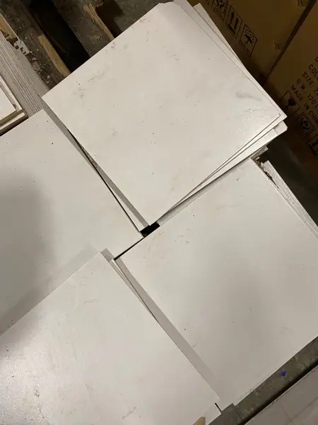  Off white 12/12” flat finish floor tiles