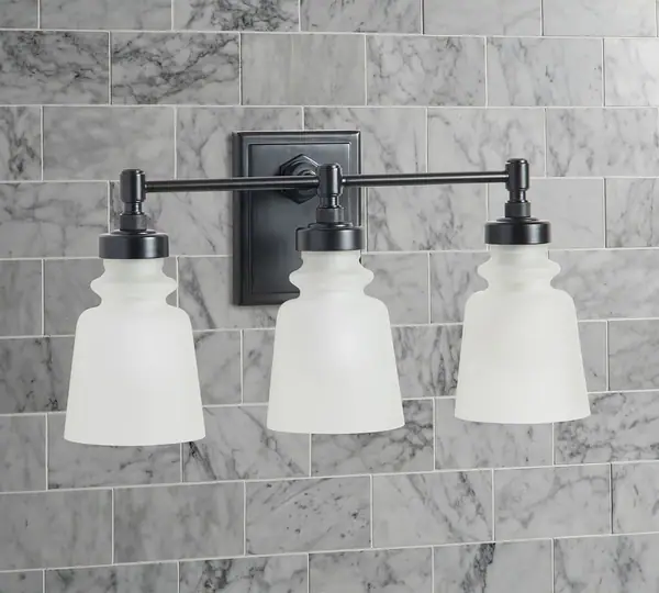 New! Two Matte Black Tilden Triple Sconce Lights