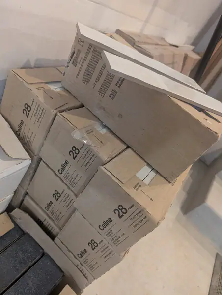 Tile: Bedrosians Celine 2.5" x 12" White Glossy Porcelain