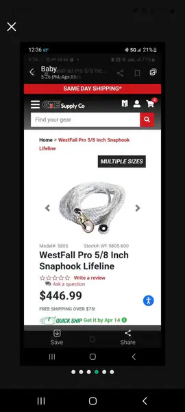 Westfall Pro 600' ropes 