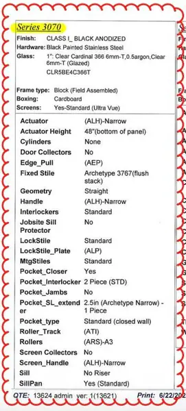 NEW Series 3070 Pocket Door (Class I_Black Anodized)