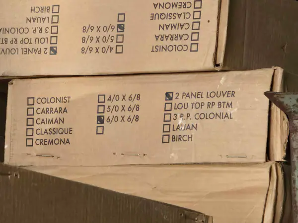 6/0'x6/8' 2 panel wood louver door set