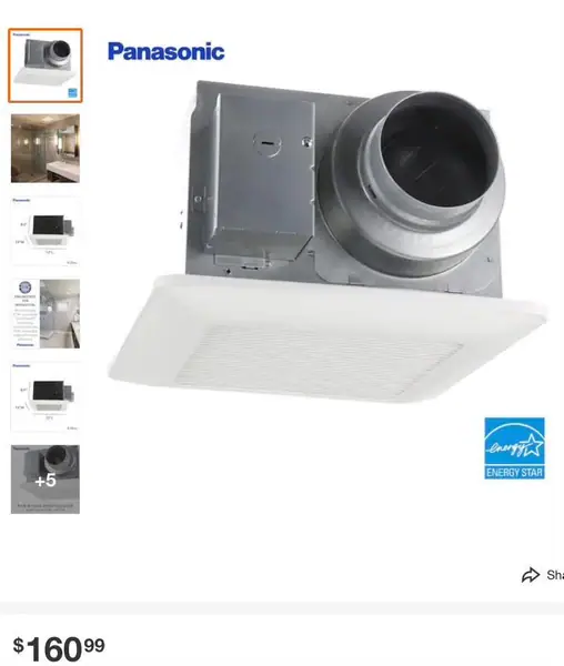 WhisperCeiling DC Fan, with Pick-A-Flow Speed Selector 50, 80 or 110 CFM and Flex-Z Fast Installation Bracket FV0511VQ1


