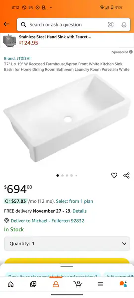 Single bowl kitchen sink