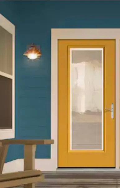 New!  Therma-Tru Fiberglass Exterior Door with blinds between the glass - Bronze Ext./White Int.