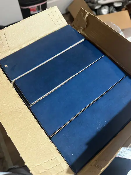 Blue ceramic wall tiles