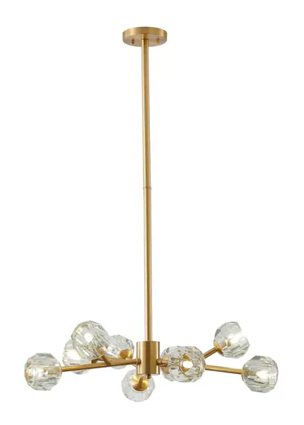Two 9- light brass chandeliers NEW IN BOX