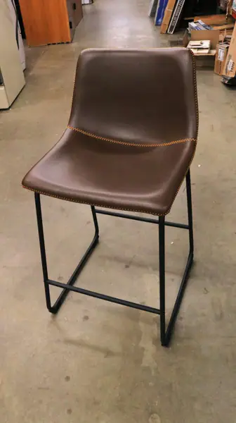 Brown Leather Bar Stool