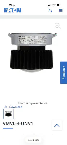 Eaton Crouse-Hinds series Champ VMVL LED light fixture