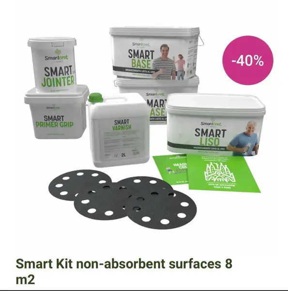 Microcement Kit 8m2 for non-absorbent surfaces, color H1 (white)
