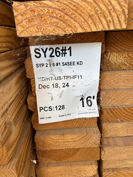 2 X 6 X 16’